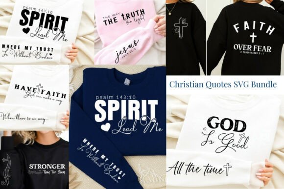 Boho Christian Quotes PNG SVG Bundle for T-Shirt Designs