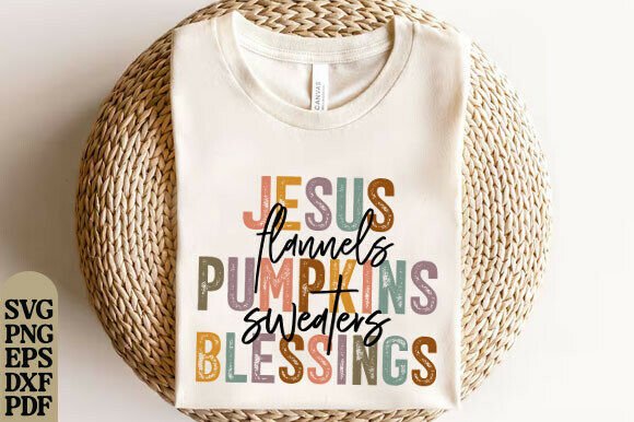 Fall Christian PNG, Jesus Flannels Pumpk T-Shirt Designs