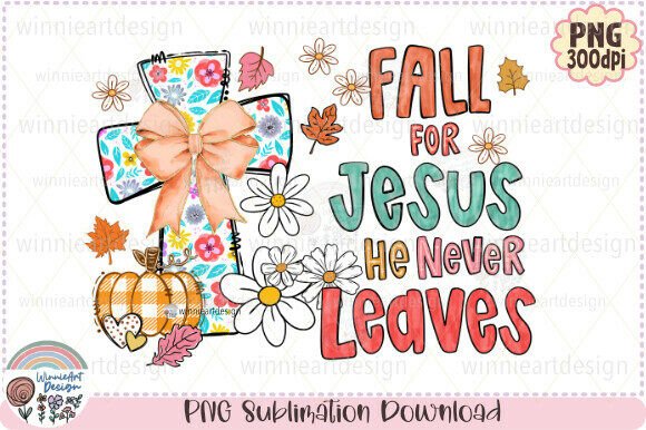 Fall for Jesus Christian Cross Autumn T-Shirt Designs