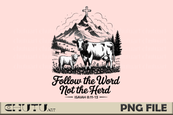 Follow the Word PNG – Christian Retro T-Shirt Designs