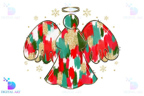 Jesus Christmas Angel PNG, Brushstroke for T-Shirt Designs