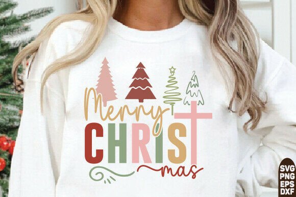 Merry Christmas SVG PNG, Christian T-Shirt Designs
