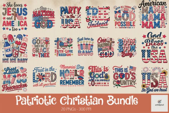 Patriotic Christian Bundle T-Shirt Designs